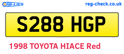 S288HGP are the vehicle registration plates.