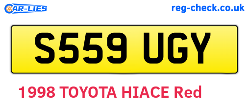 S559UGY are the vehicle registration plates.