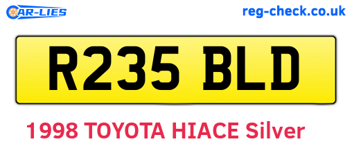 R235BLD are the vehicle registration plates.