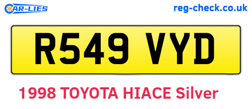 R549VYD are the vehicle registration plates.