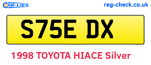 S75EDX are the vehicle registration plates.