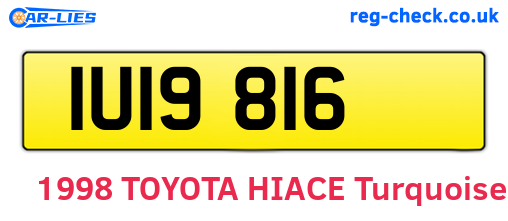 IUI9816 are the vehicle registration plates.