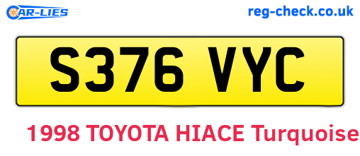 S376VYC are the vehicle registration plates.