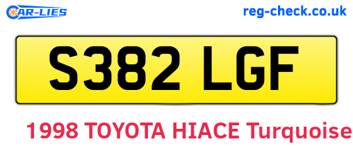 S382LGF are the vehicle registration plates.