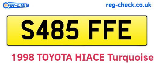 S485FFE are the vehicle registration plates.