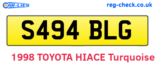 S494BLG are the vehicle registration plates.