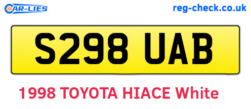 S298UAB are the vehicle registration plates.