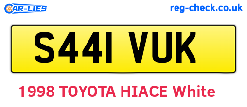 S441VUK are the vehicle registration plates.