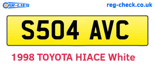 S504AVC are the vehicle registration plates.