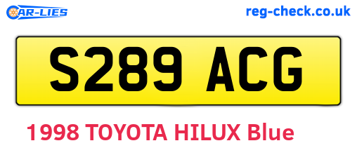 S289ACG are the vehicle registration plates.