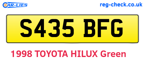S435BFG are the vehicle registration plates.