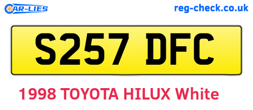 S257DFC are the vehicle registration plates.