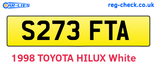 S273FTA are the vehicle registration plates.