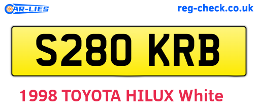 S280KRB are the vehicle registration plates.