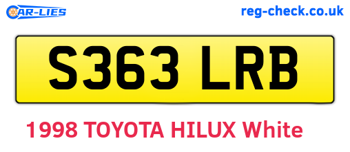 S363LRB are the vehicle registration plates.