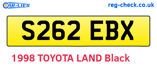 S262EBX are the vehicle registration plates.