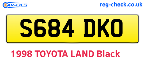 S684DKO are the vehicle registration plates.
