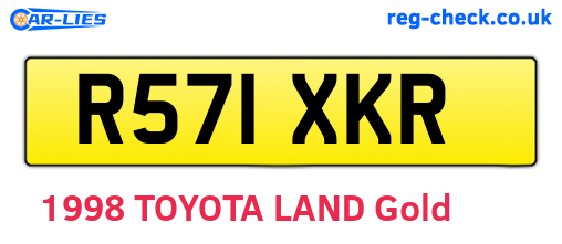 R571XKR are the vehicle registration plates.