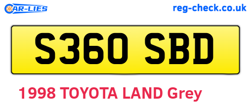 S360SBD are the vehicle registration plates.