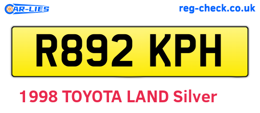 R892KPH are the vehicle registration plates.