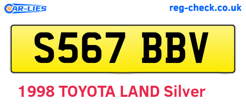 S567BBV are the vehicle registration plates.