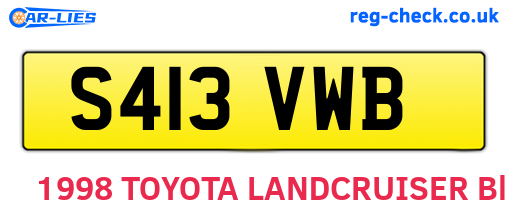 S413VWB are the vehicle registration plates.