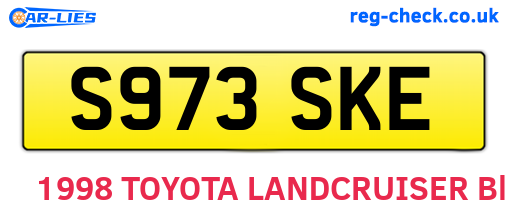 S973SKE are the vehicle registration plates.