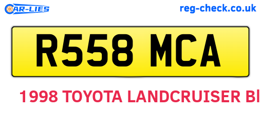 R558MCA are the vehicle registration plates.