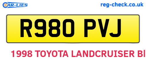 R980PVJ are the vehicle registration plates.