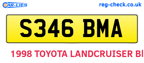 S346BMA are the vehicle registration plates.