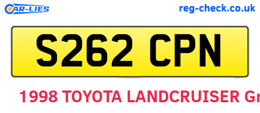 S262CPN are the vehicle registration plates.