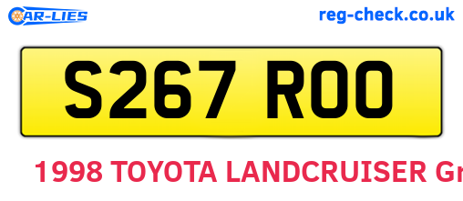 S267ROO are the vehicle registration plates.