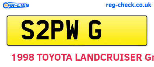 S2PWG are the vehicle registration plates.