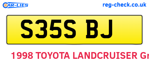 S35SBJ are the vehicle registration plates.