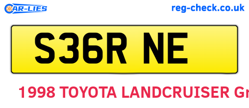 S36RNE are the vehicle registration plates.