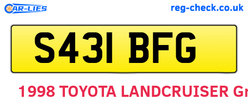 S431BFG are the vehicle registration plates.