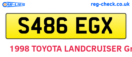 S486EGX are the vehicle registration plates.