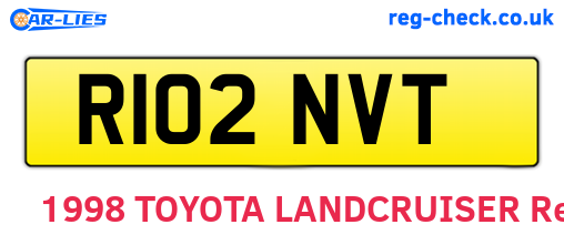 R102NVT are the vehicle registration plates.