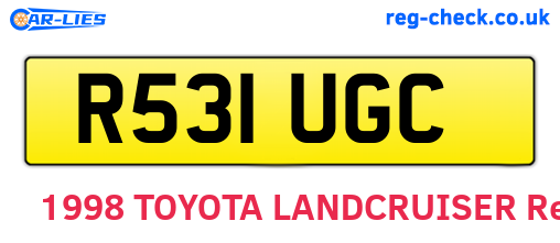 R531UGC are the vehicle registration plates.
