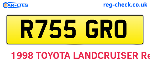 R755GRO are the vehicle registration plates.