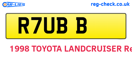 R7UBB are the vehicle registration plates.