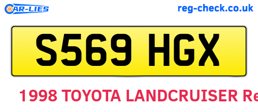 S569HGX are the vehicle registration plates.
