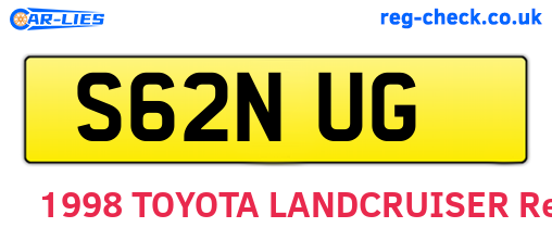 S62NUG are the vehicle registration plates.