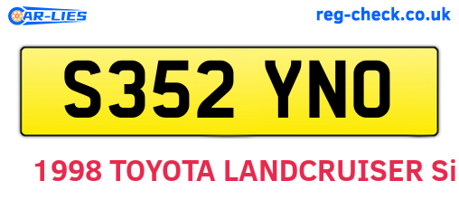 S352YNO are the vehicle registration plates.