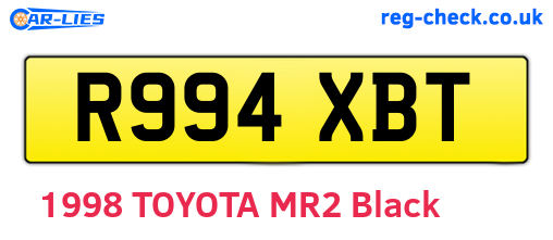 R994XBT are the vehicle registration plates.