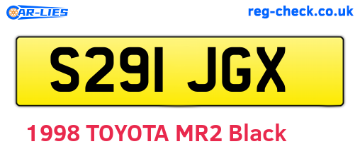 S291JGX are the vehicle registration plates.