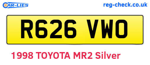 R626VWO are the vehicle registration plates.