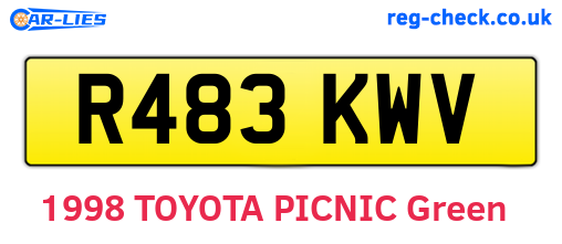 R483KWV are the vehicle registration plates.
