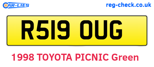R519OUG are the vehicle registration plates.