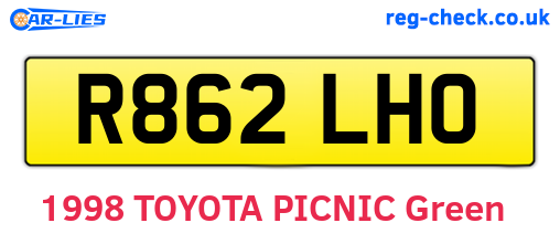 R862LHO are the vehicle registration plates.